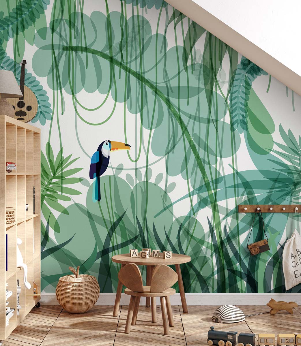 Papermint Toucan Pack 1 & 2 in Green Wall Mural 8184-BDL-DE
