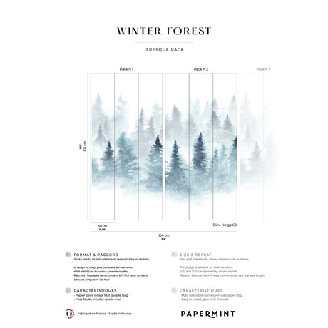 Papermint Winter Pack 1 & 2 in Blue Wall Mural 8184-BDL-DH