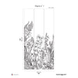 Papermint Garden Line Pack 1 in Grey Wall Mural 8184-BG1-A