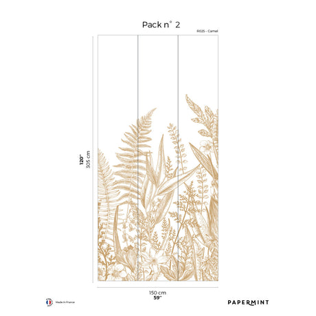 Papermint Garden Line Pack 2 in Brown Wall Mural 8184-BG3-B