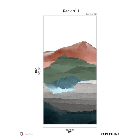 Papermint Hills Pack 1 in Multi Wall Mural 8184-BH1-A