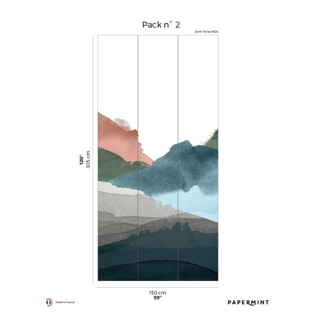 Papermint Hills Pack 2 in Multi Wall Mural 8184-BH1-B