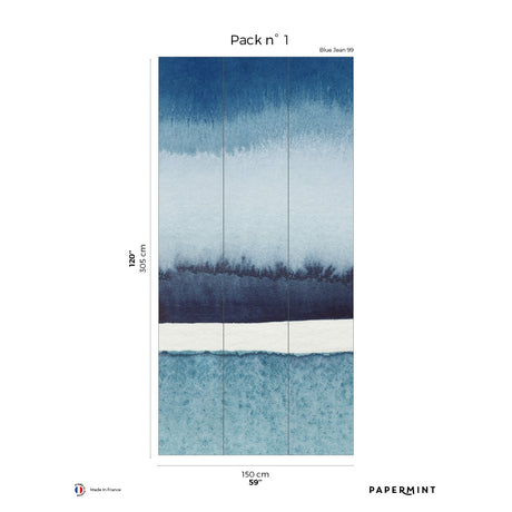 Papermint Sea Horizon Pack 1 in Blue Wall Mural 8184-BI1-A