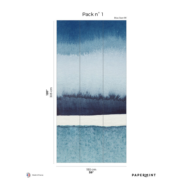 Papermint Sea Horizon Pack 1 in Blue Wall Mural 8184-BI1-A