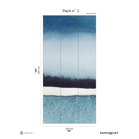 Papermint Sea Horizon Pack 2 in Blue Wall Mural 8184-BI1-B