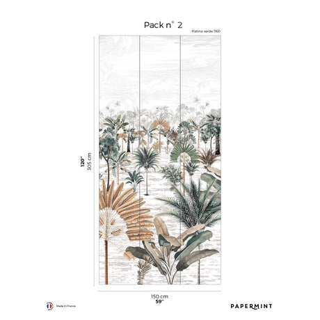 Papermint Java Pack 2 in Green Wall Mural 8184-BM1-B