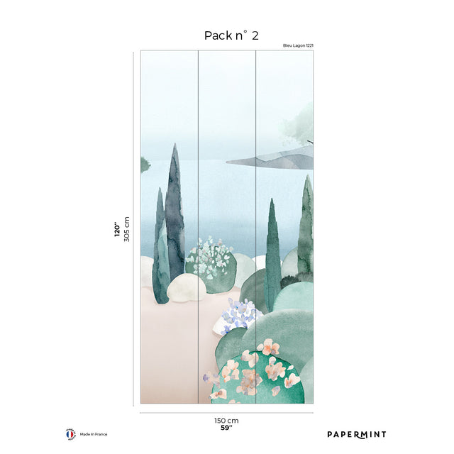 Papermint The Sea Pack 2 in Blue Wall Mural 8184-BO1-B