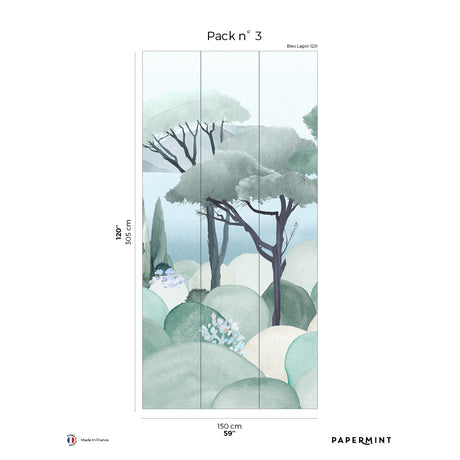 Papermint The Sea Pack 3 in Blue Wall Mural 8184-BO1-C