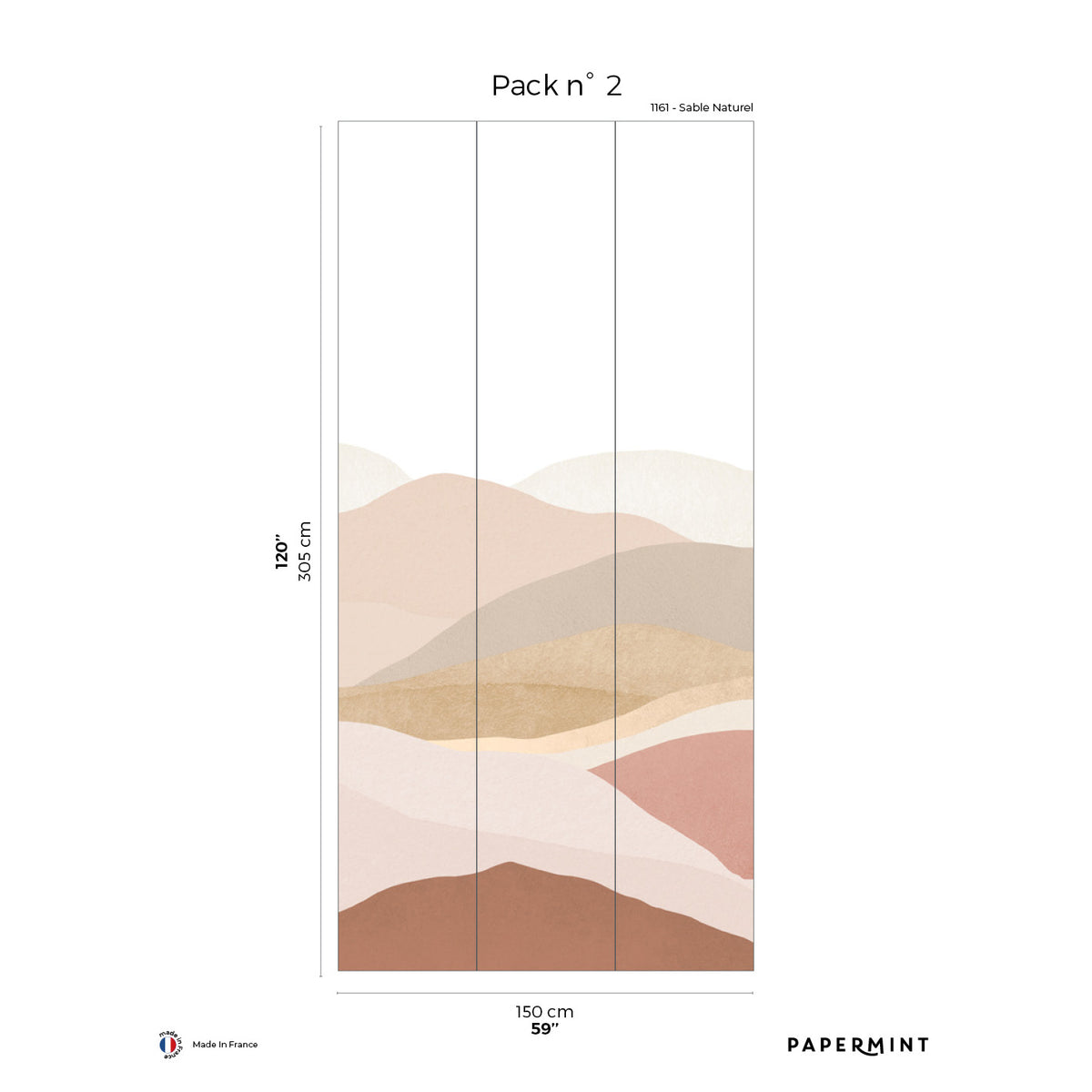 Papermint The Hills Pack 2 in Pink Wall Mural 8184-BP1-B