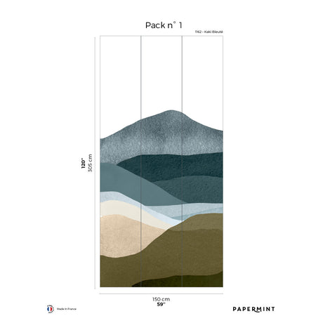 Papermint The Hills Pack 1 in Blue Wall Mural 8184-BP2-A