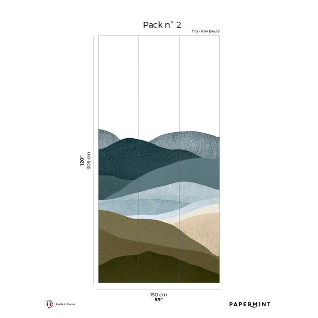 Papermint The Hills Pack 2 in Blue Wall Mural 8184-BP2-B