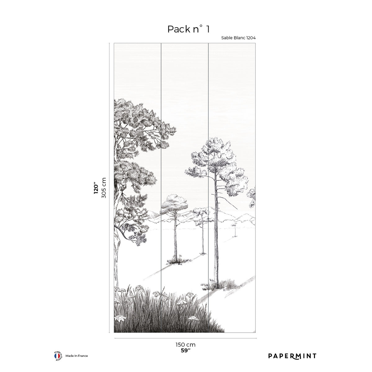 Papermint Shadows Pack 1 in Beige Wall Mural 8184-BS1-A