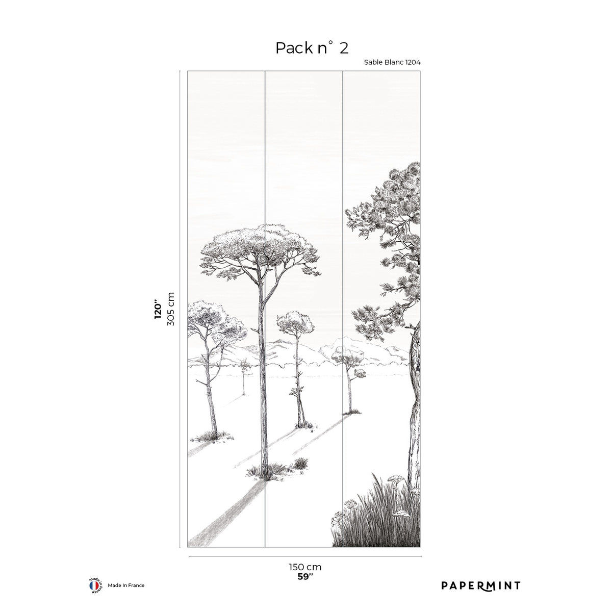 Papermint Shadows Pack 2 in Beige Wall Mural 8184-BS1-B