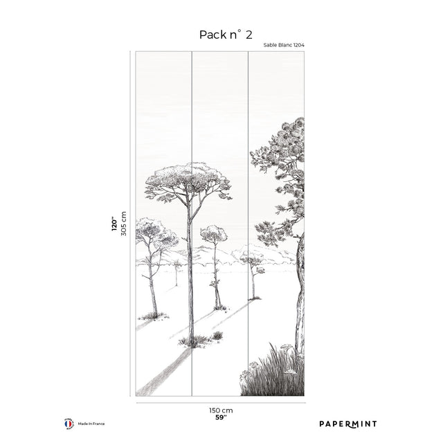 Papermint Shadows Pack 2 in Beige Wall Mural 8184-BS1-B