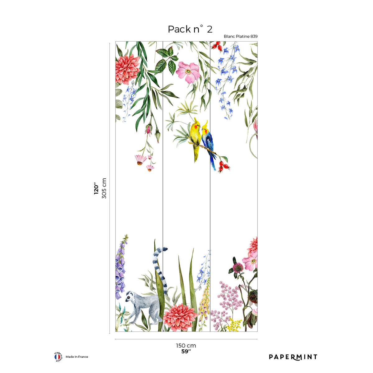 Papermint Lewis Pack 2 in Multi Wall Mural 8184-BU1-B