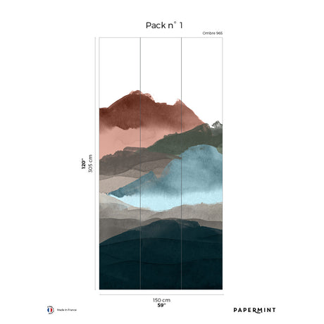 Papermint Line Water Pack 1 in Multi Wall Mural 8184-BX1-A