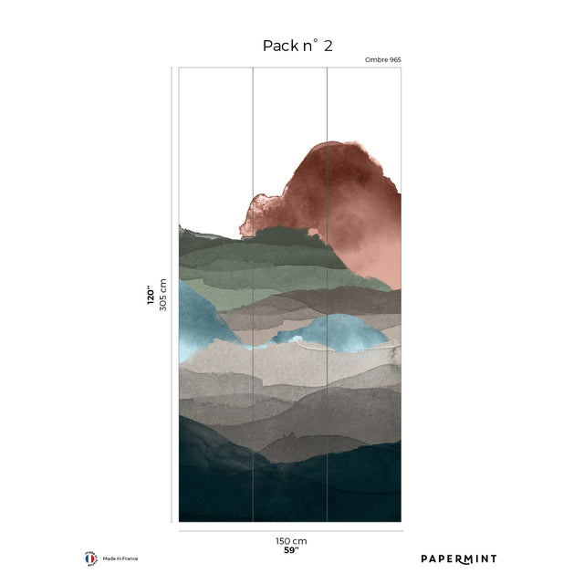 Papermint Line Water Pack 2 in Multi Wall Mural 8184-BX1-B