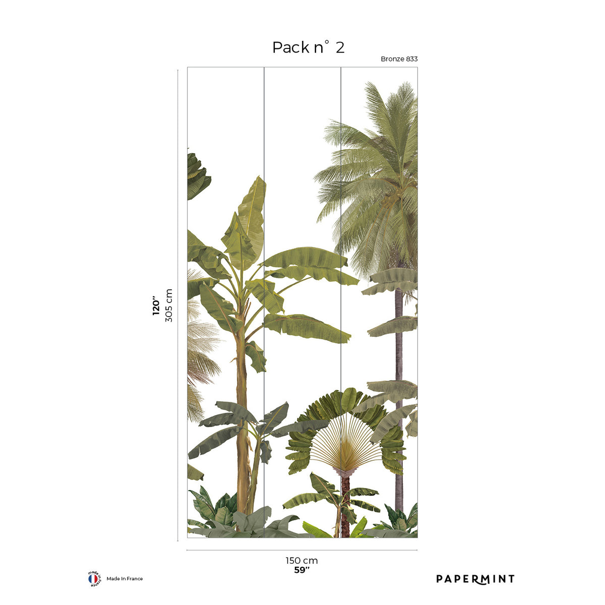 Papermint Manaus Pack 2 in Green Wall Mural 8184-BY1-B