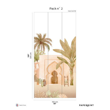 Papermint Marrakesh Pack 2 in Gold Wall Mural 8184-BZ1-B