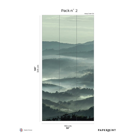 Papermint Misty Line Pack 2 in Green Wall Mural 8184-CB1-B