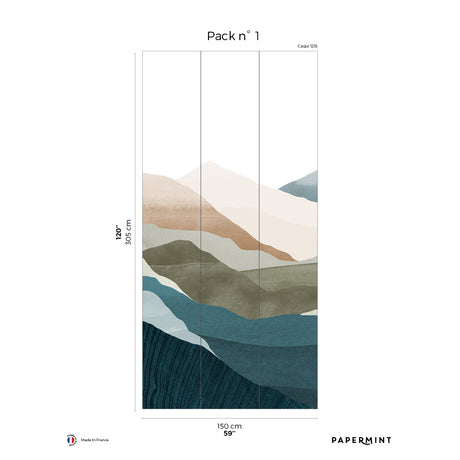 Papermint Montagna Pack 1 in Teal Wall Mural 8184-CE1-A