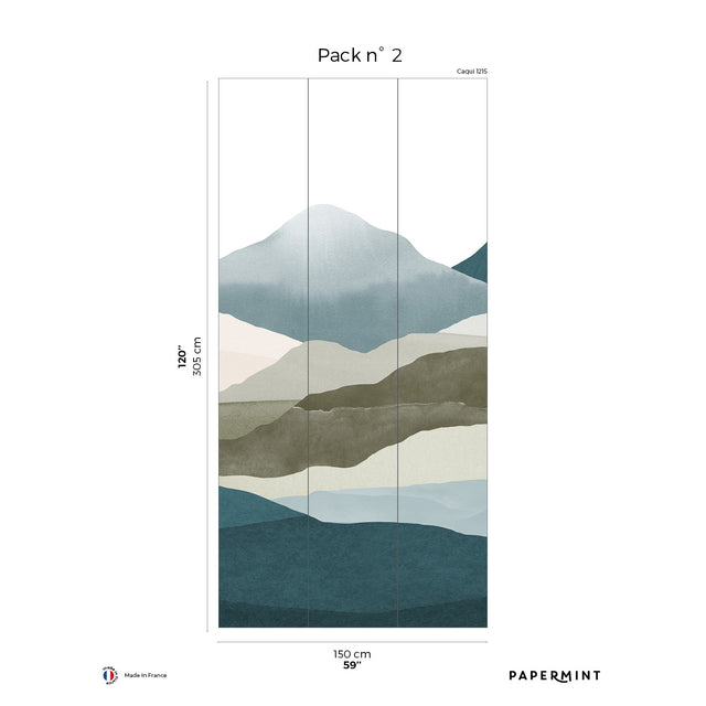 Papermint Montagna Pack 2 in Teal Wall Mural 8184-CE1-B