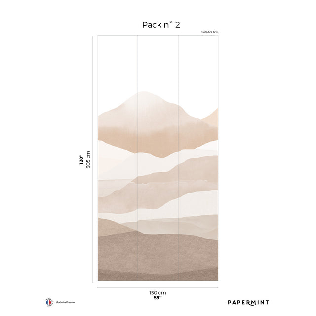 Papermint Montagna Pack 2 in Pink Wall Mural 8184-CE2-B