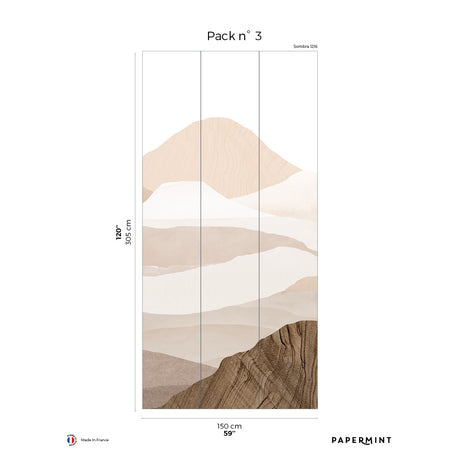 Papermint Montagna Pack 3 in Pink Wall Mural 8184-CE2-C