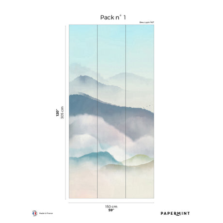 Papermint Japanese Mountain Pack 1 in Blue Wall Mural 8184-C