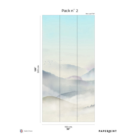 Papermint Japanese Mountain Pack 2 in Blue Wall Mural 8184-C