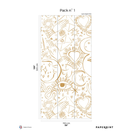 Papermint Mystic Pack 1 in Gold Wall Mural 8184-CH1-A