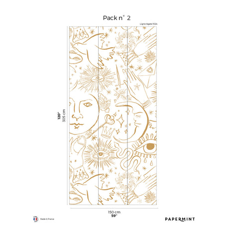 Papermint Mystic Pack 2 in Gold Wall Mural 8184-CH1-B