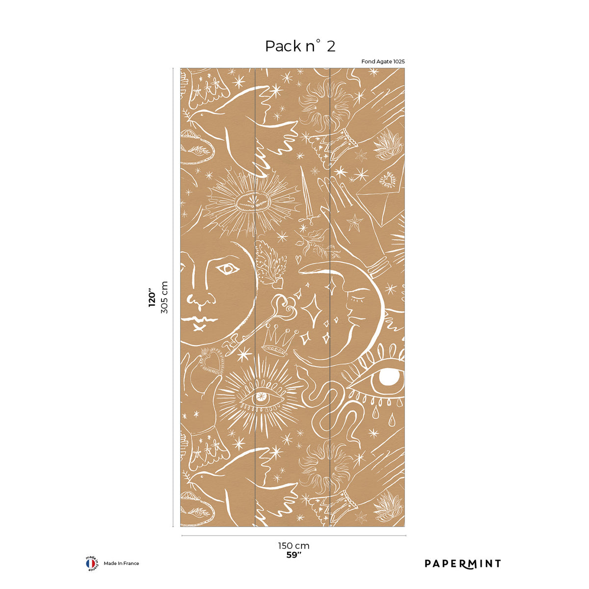 Papermint Mystic Pack 2 in Brown Wall Mural 8184-CH2-B