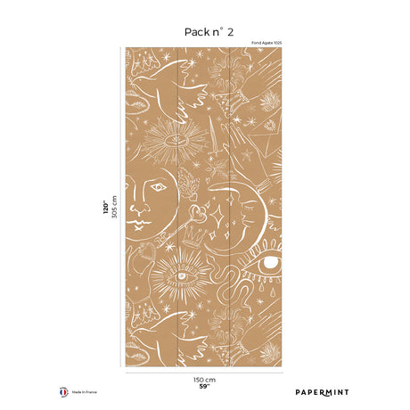 Papermint Mystic Pack 2 in Brown Wall Mural 8184-CH2-B