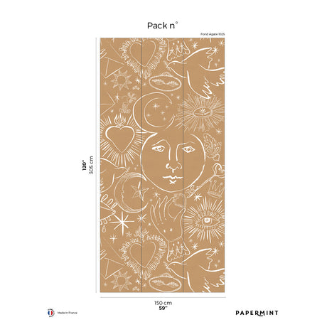 Papermint Mystic Pack 3 in Brown Wall Mural 8184-CH2-C