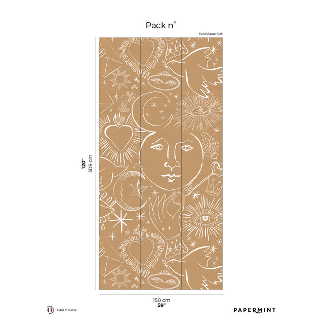 Papermint Mystic Pack 3 in Brown Wall Mural 8184-CH2-C