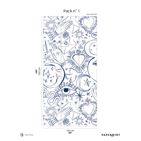 Papermint Mystic Pack 1 in White Wall Mural 8184-CH3-A