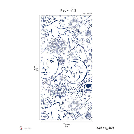 Papermint Mystic Pack 2 in White Wall Mural 8184-CH3-B