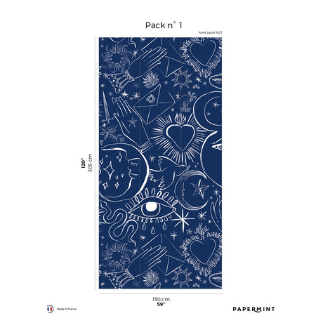 Papermint Mystic Pack 1 in Blue Wall Mural 8184-CH4-A