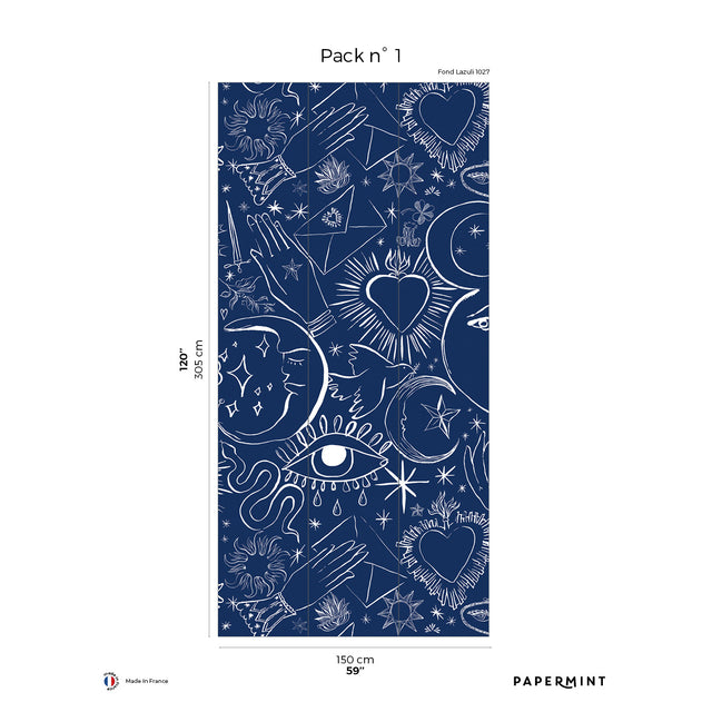 Papermint Mystic Pack 1 in Blue Wall Mural 8184-CH4-A