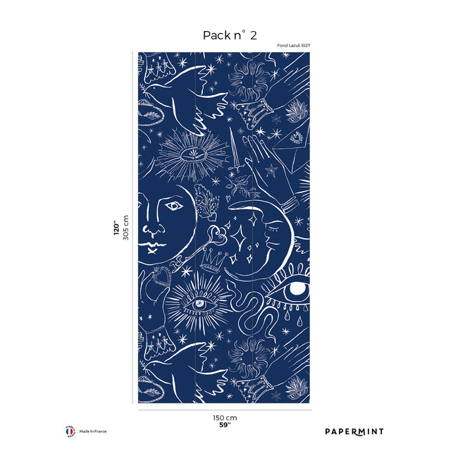 Papermint Mystic Pack 2 in Blue Wall Mural 8184-CH4-B
