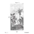Papermint Palm Grove Pack 3 in Grey Wall Mural 8184-CL1-C
