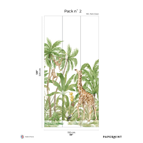 Papermint Palm Tree Pack 2 in Brown Wall Mural 8184-CM1-B