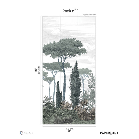 Papermint Pinery Pack 1 in Green Wall Mural 8184-CN1-A