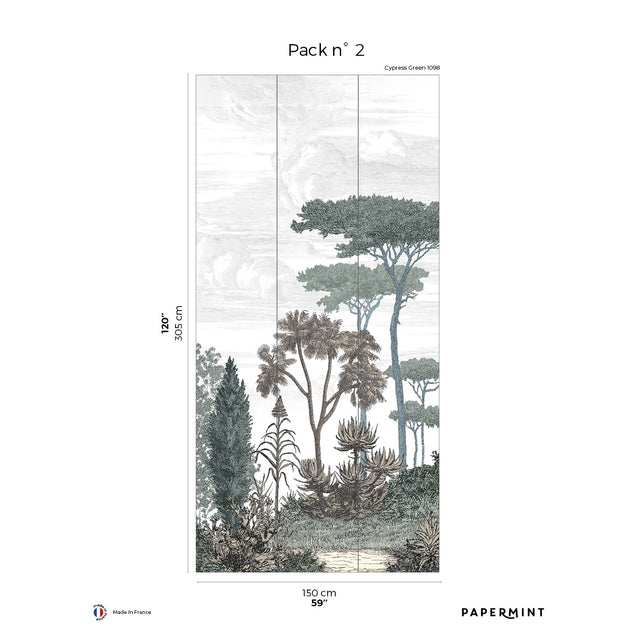 Papermint Pinery Pack 2 in Green Wall Mural 8184-CN1-B