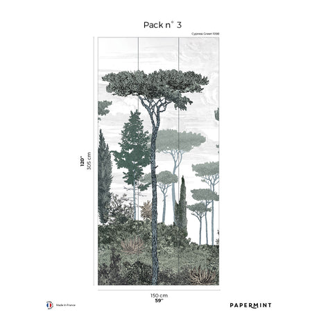 Papermint Pinery Pack 3 in Green Wall Mural 8184-CN1-C