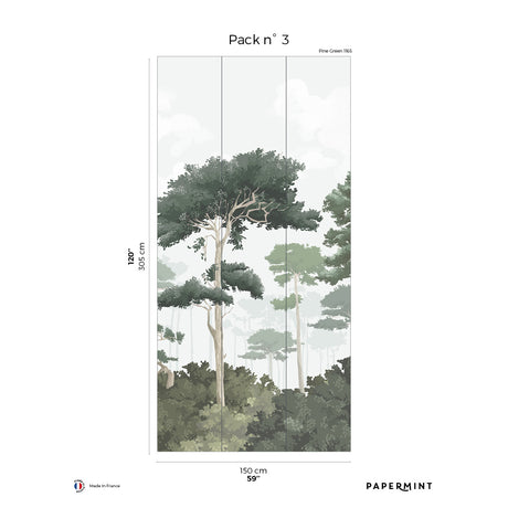 Papermint Pinewood Pack 3 in Green Wall Mural 8184-CO1-C