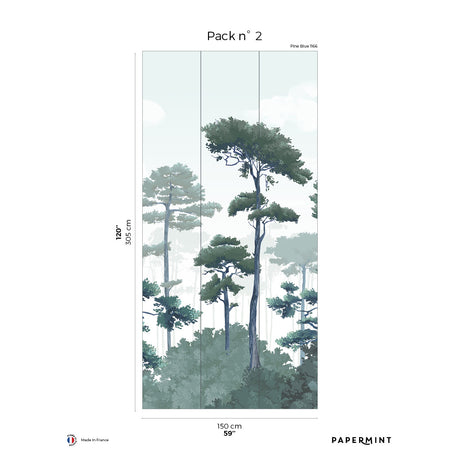 Papermint Pinewood Pack 2 in Blue Wall Mural 8184-CO2-B