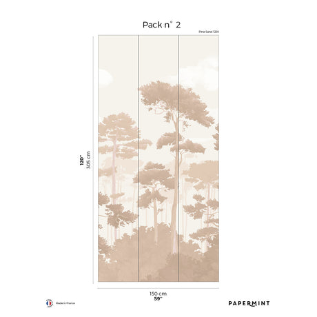 Papermint Pinewood Pack 2 in Beige Wall Mural 8184-CO3-B