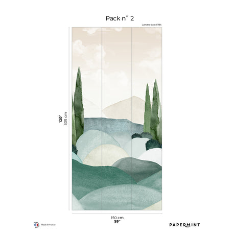 Papermint Provence Pack 2 in Green Wall Mural 8184-CQ1-B